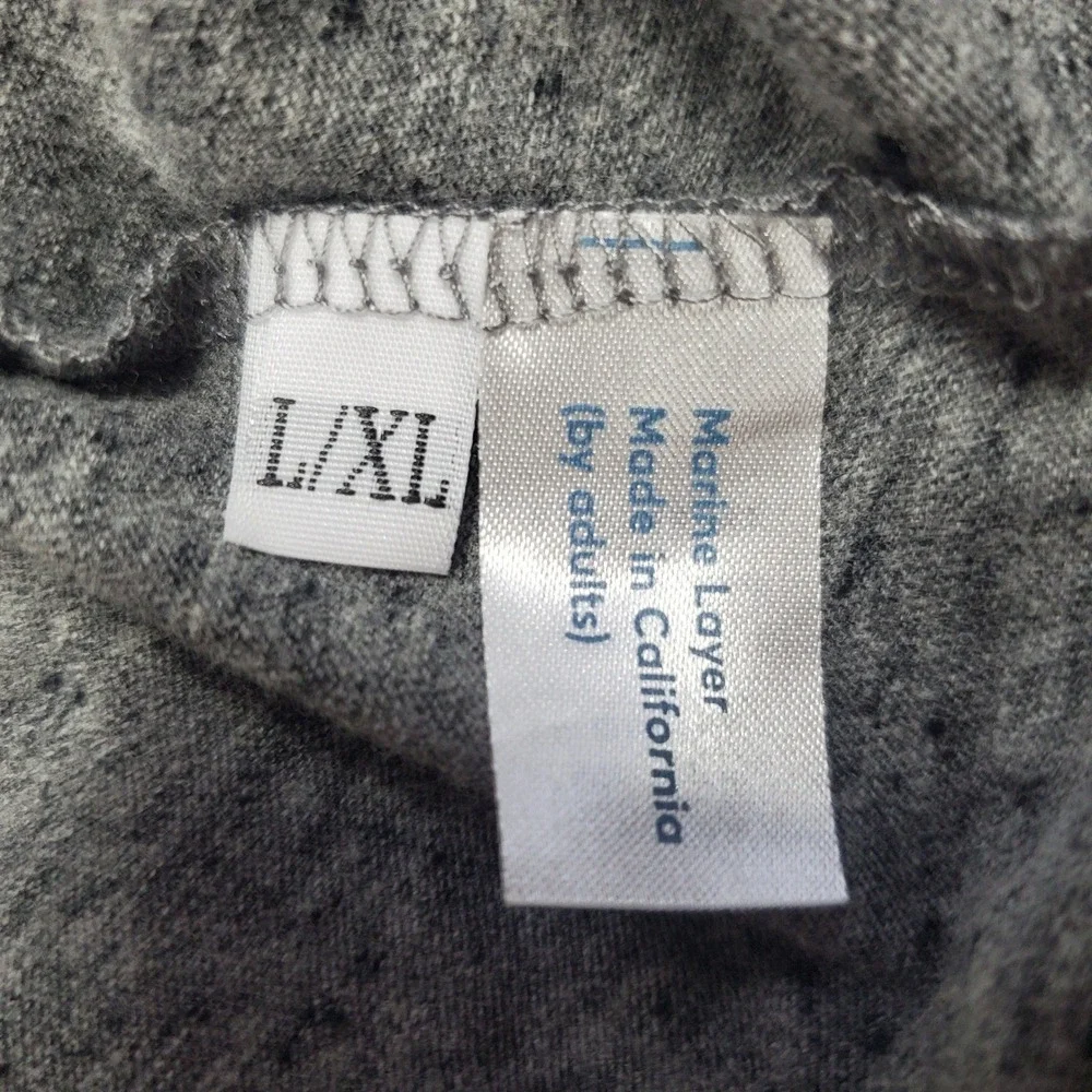 Marine Layer Crewneck T-Shirt Mens L / XL Grey Heathered Short Sleeve Casual USA - Picture 5 of 8